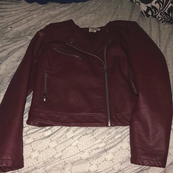 Charlotte Russe Jackets & Blazers - Maroon leather jacket